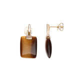 Nancy 14K Yellow Gold Cushion-Cut Tiger Eye Earrings