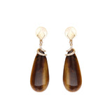 Laylani 14K Yellow Gold Fancy-Cut Tiger Eye Earrings
