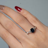 Brielle 14K White Gold Emerald-Cut Blue Sapphire Ring
