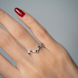 Aniyah 14K White Gold Round-Cut Blue Sapphire Ring