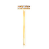 H Initial 14K Yellow Gold Round-Cut White Diamond Ring