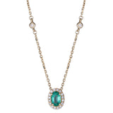 Natalie 10K Yellow Gold Oval-Cut Emerald Necklace