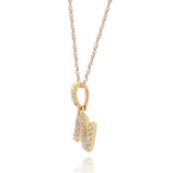 N 10K Yellow Gold Round-Cut White Diamond Pendant