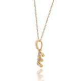 E Paisley 10K Yellow Gold Round-Cut White Diamond Pendant