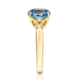 Madison 10K Yellow Gold Cushion-Cut London Blue Topaz Ring