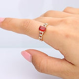Abby 14K Yellow Gold Emerald-Cut Mexican Fire Opal Ring