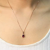Adelina 10K Rose Gold Cushion-Cut Madagascar Rhodolite Pendant