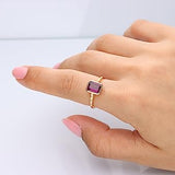Ainoi 14K Yellow Gold Emerald-Cut Madagascar Rhodolite Ring