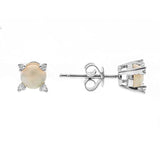 Eleanor 14K White Gold Round-Cut Opal Earring