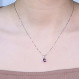 Emmie 10K White Gold Pear-cut Madagascar Rhodolite Pendant
