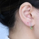 Madelyn 10K White Gold Pear-Cut Manchurian Peridot Earrings