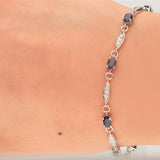 Gianna 10K White Gold Oval-Cut Blue Sapphire Bracelet