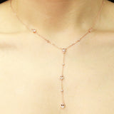 Gemma 14K Rose Gold Pear-Cut Madagascar Morganite Necklace