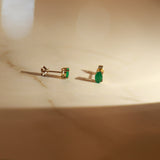Antonella 14K Yellow Gold Oval-Cut Natural Zambian Emerald Earrings
