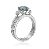 Milani 14K White Gold Round-Cut Aquamarine Ring