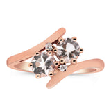 Natalia 10K Rose Gold Round-Cut Morganite Ring