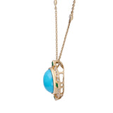 Sloane 14K Yellow Gold Oval-Cut Turquoise Pendant
