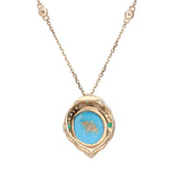Sloane 14K Yellow Gold Oval-Cut Turquoise Pendant