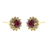 Chloe 14K Yellow Gold Round-Cut Ruby Earrings
