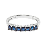 Madelyn 14K White Gold Square-Cut Blue Sapphire Ring