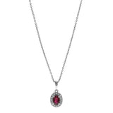 Eden 10K White Gold Oval-Cut Mozambique Ruby Pendant