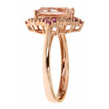 Estrella 14K Rose Gold Emerald-Cut Madagascar Morganite Ring