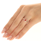 Rylee 14K Rose Gold Oval-Cut Mexican Fire Opal Ring