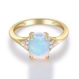 Aubree 10K Yellow Gold Cushion-Cut Opal Ring