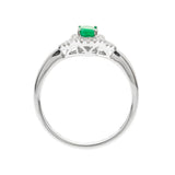 Ana 10K White Gold Oval-Cut Emerald Ring