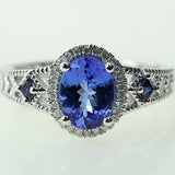 Ophelia 14K White Gold Oval-Cut Tanzanite Ring