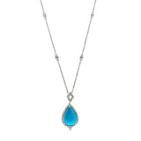 Brielle 14K White Gold Pear-Cab Arizona Turquoise Pendant