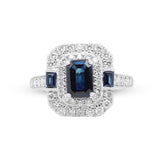 Adeline 14K White Gold Baguette-Cut Ceylon Blue Sapphire Ring