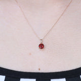Halle 10K Rose Gold Round-Cut Garnet Pendant