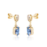 Juliette 10K Yellow Gold Oval-Cut Brazilian London Blue Topaz Earrings