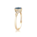 Aubree 14K Yellow Gold Round-Cut London Blue Topaz Ring