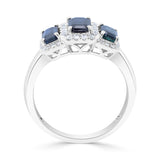 Bella 14K White Gold Emerald-Cut Ceylon Blue Sapphire Ring