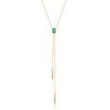 Brynlee 14K Yellow Gold Emerald-Cut Emerald Necklace