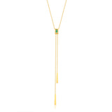 Brynlee 14K Yellow Gold Emerald-Cut Emerald Necklace