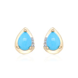 Lillian 10K Yellow Gold Pear-Cut Turquoise Earring