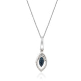 Valeria 10K White Gold Marquise-Cut Blue Sapphire Pendant