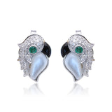 Aaliyah 14K White Gold Round-Cut Natural Zambian Emerald Earrings