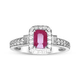 Emersyn 14K White Gold Emerald-Cut Mozambique Ruby Ring