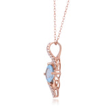 Isabel 14K Rose Gold Cushion-Cut Brazilian Aquamarine Pendant
