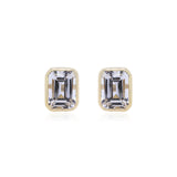 Everett 10K Yellow Gold Emerald-Cut White Topaz Earrings