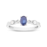 Octavia 10K White Gold Oval-Cut Ceylon Blue Sapphire Ring