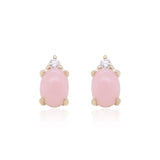 Oaklynn 10K Yellow Gold Oval-Cut Peruvian Pink Opal Earrings