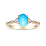 Aubrey 10K Yellow Gold Oval-Cut Turquoise Ring