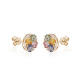 Royalty 10K Yellow Gold Oval-Cut Multi Sapphire Earring