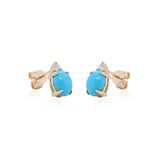 Zoie 10K Yellow Gold Round-Cut Arizona Turquoise Earrings