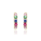 Everett 10K Yellow Gold Round-Cut Multi Sapphire Earring